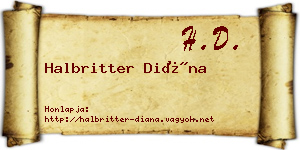 Halbritter Diána névjegykártya